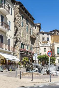 The main square of Dolceacqua Stock Photos