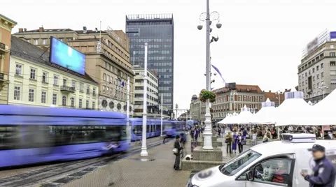 The main square during peak rush hour Stock Footage 42138640