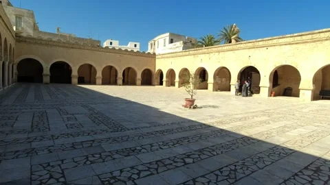 Main square of the great mosque, Sousse, Tunisia Stock Footage 254270006