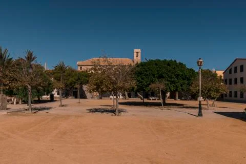 Main square of the island of Tabarca Stock Photos