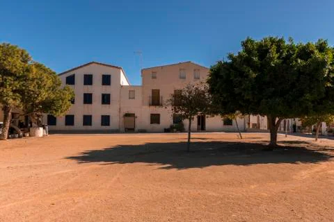 Main square of the island of Tabarca Stock Photos