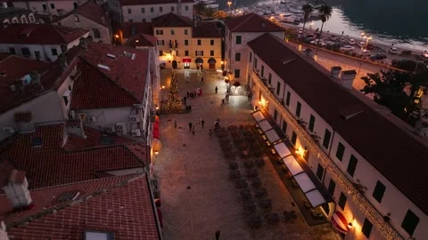 Main square kotor Stock Footage 228591309