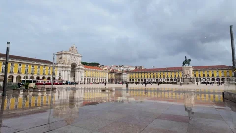 Main square in Lisbon city center. Stock Footage 327685791