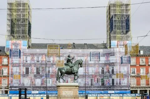 Main square of Madrid Stock Photos