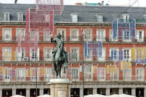 Main square of Madrid Stock Photos
