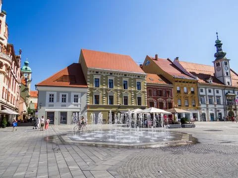 Main Square, Maribor Stock Photos