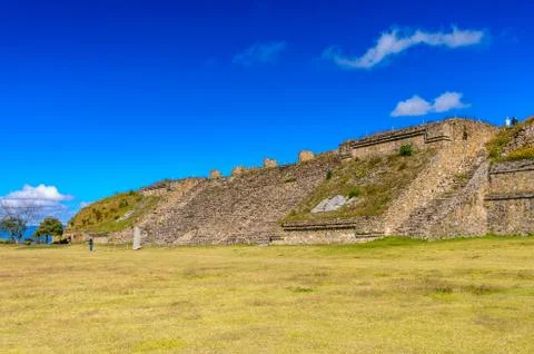 Main square of Monte Alban, a large pre-Columbian archaeological site, Santa  Stock Photos