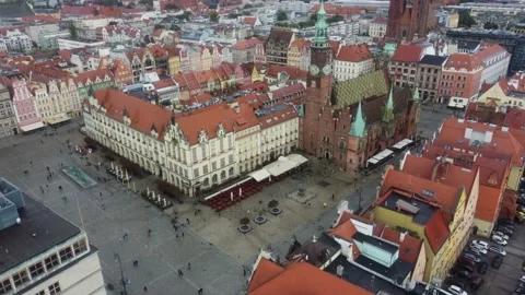 Main Square, Old Town, Wrocław, Poland, 4k clip Stock Footage 211110790