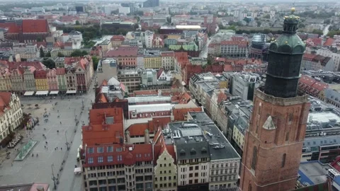 Main Square, Old Town, Wrocław, Poland, 4k clip Stock Footage 211111072