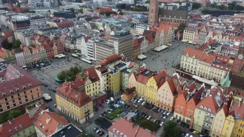 Main Square, Old Town, Wrocław, Poland, 4k clip Stock Footage 211111456