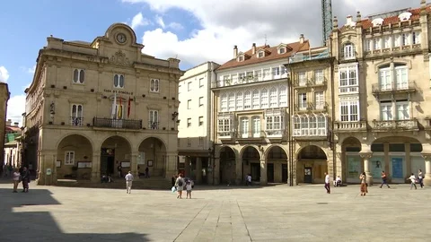 Main Square Ourense Stock Footage 78770312