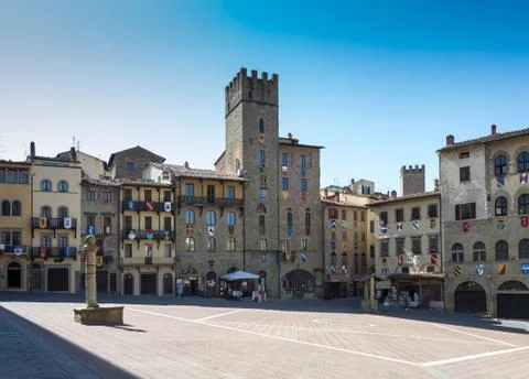 The main square of Piazza Arezzo Stock Photos