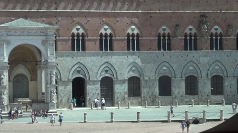 Main square in Piazza del Campo in Siena, 50fps ,real time Stock Footage 67561411