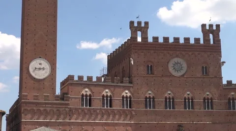 Main square in Piazza del Campo in Siena, 50fps ,real time Stock Footage 67561516