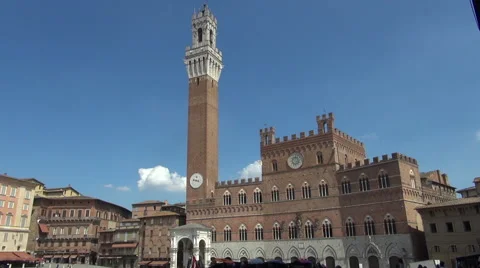 Main square in Piazza del Campo in Siena, 50fps ,real time Stock Footage 67562717