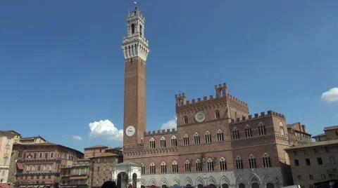 Main square in Piazza del Campo in Siena, 50fps ,real time Stock Footage 67562833