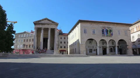 Main square in Pula Stock Footage 55270244