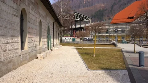 Main square in the small iron-making town of Jesenice Stock Footage 226829302