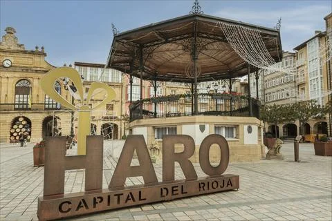The main square of the small town of Haro Stock Photos
