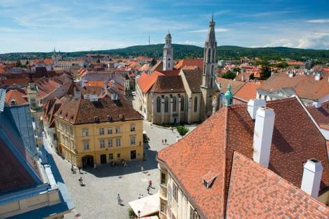 Main square in Sopron Stock Photos
