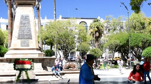 The Main Square of Sucre in Bolivia Видео 79759889
