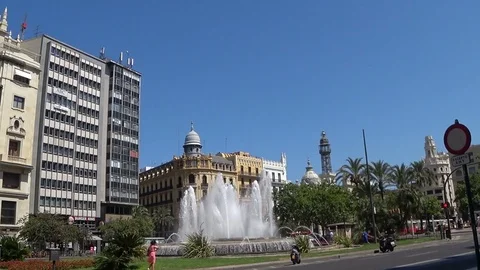 Main square Valencia Spain 9 Stock Footage 79701262