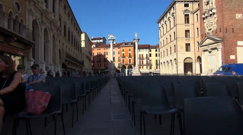 The main square of the Vicenza, Italy Stock Footage 67612185