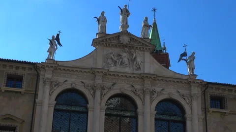 The main square of the Vicenza, Italy Stock Footage 67612313
