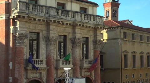 The main square of the Vicenza, Italy Stock Footage 67612468