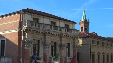 The main square of the Vicenza, Italy Stock Footage 67612470