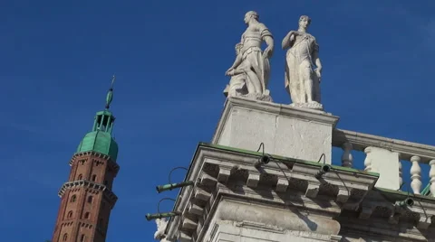 The main square of the Vicenza, Italy Stock Footage 67612476