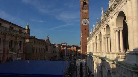 The main square of the Vicenza, Italy Stock Footage 67612640