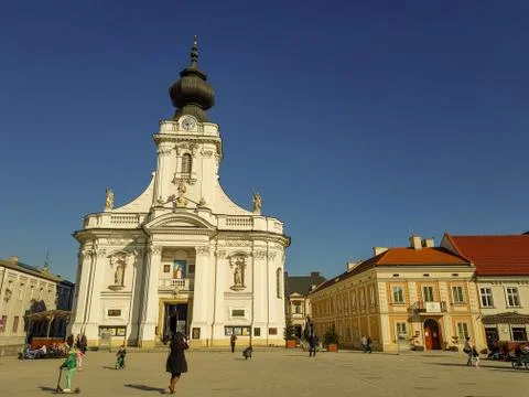 Main square in Wadowice Stock Photos