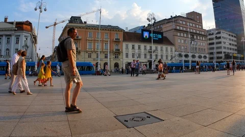 The Main square of Zagreb Video stock 115781739
