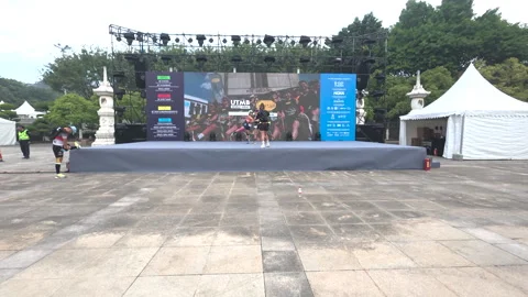 Main stage of UTMB event in China Stock Footage 303870788
