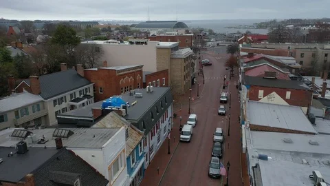 Main Street Annapolis Empty due to COVID-19 Restrictions Stock Footage 127573378