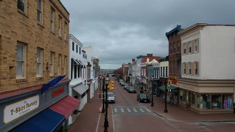 Main Street Annapolis Empty due to COVID-19 Restrictions Stock Footage 127576132