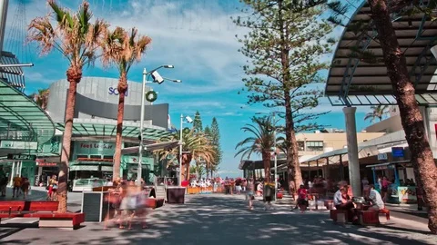 Main Street Day Hyperlapse - Surfers Paradise, Gold Coast, Queensland, Australia Stock Footage 70705222