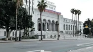 Main Street In Front Of The Los Angeles City Hall Deserted During Coronavirus Stock Footage