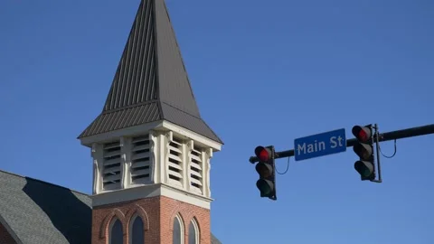 Main Street Intersection Stock Footage 142244763
