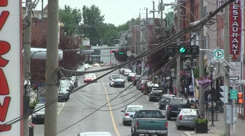 Main street in a small town Stock Footage 40975575