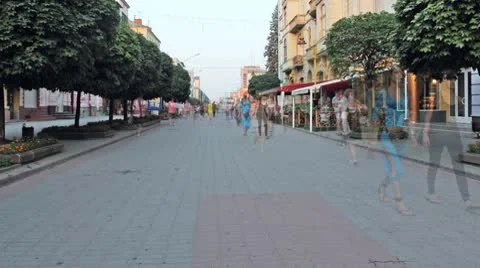 Main Street Timelapse Stockbeeldmateriaal 8973691