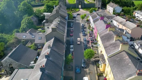 Main Street towards Killyleagh Castle, Killyleagh, Northern Ireland Stock Footage 246591069
