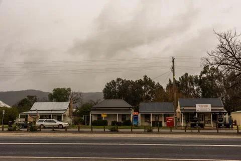 Main Street, In the town of Yarck, upper Goulburn Valley region, Victoria, Au Stock Photos