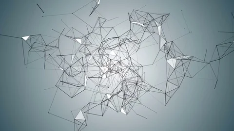 Main structure smoothly rotating in space. cinematic plexus network background Stock Footage 83271329