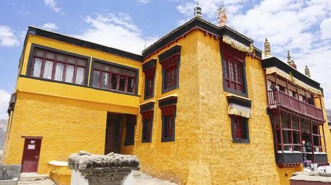 The main top structure of Thiksey Monastery, Leh, Ladakh, India. Stock Photos