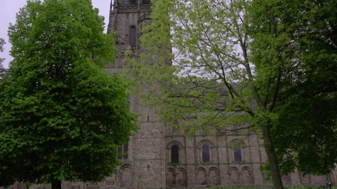 Main tower of Durham Cathedral Stock Footage 244644712