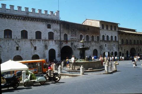Main town square in Assisi Stock Photos