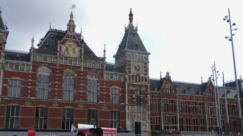Main Train station Amsterdam Stock Footage 160062377