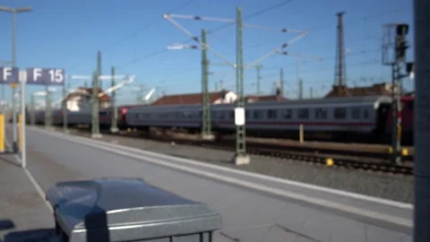 Main train Station of Leipzig, Germany (Hauptbahnof) with a destination sign 스톡 동영상 205002631